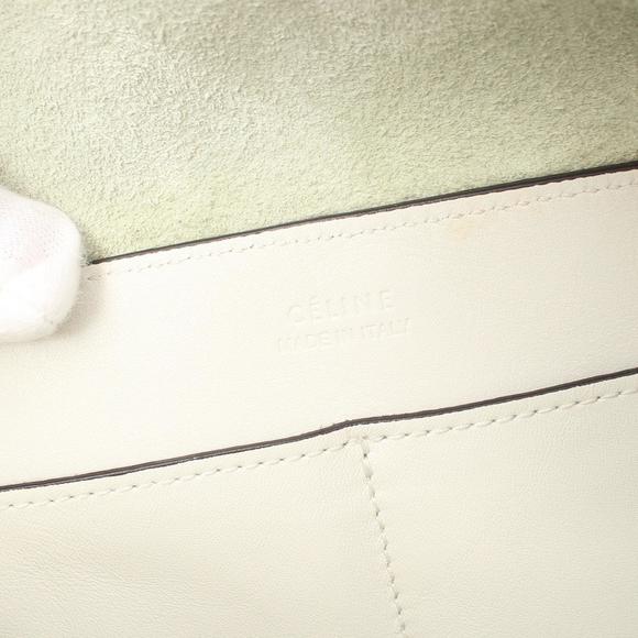 Celine Small Soft Cube Leather Shoulder Bag Green White - Picture 4 of 10